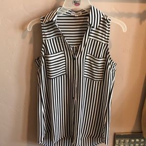 Express portofino shirt black & white stripe
